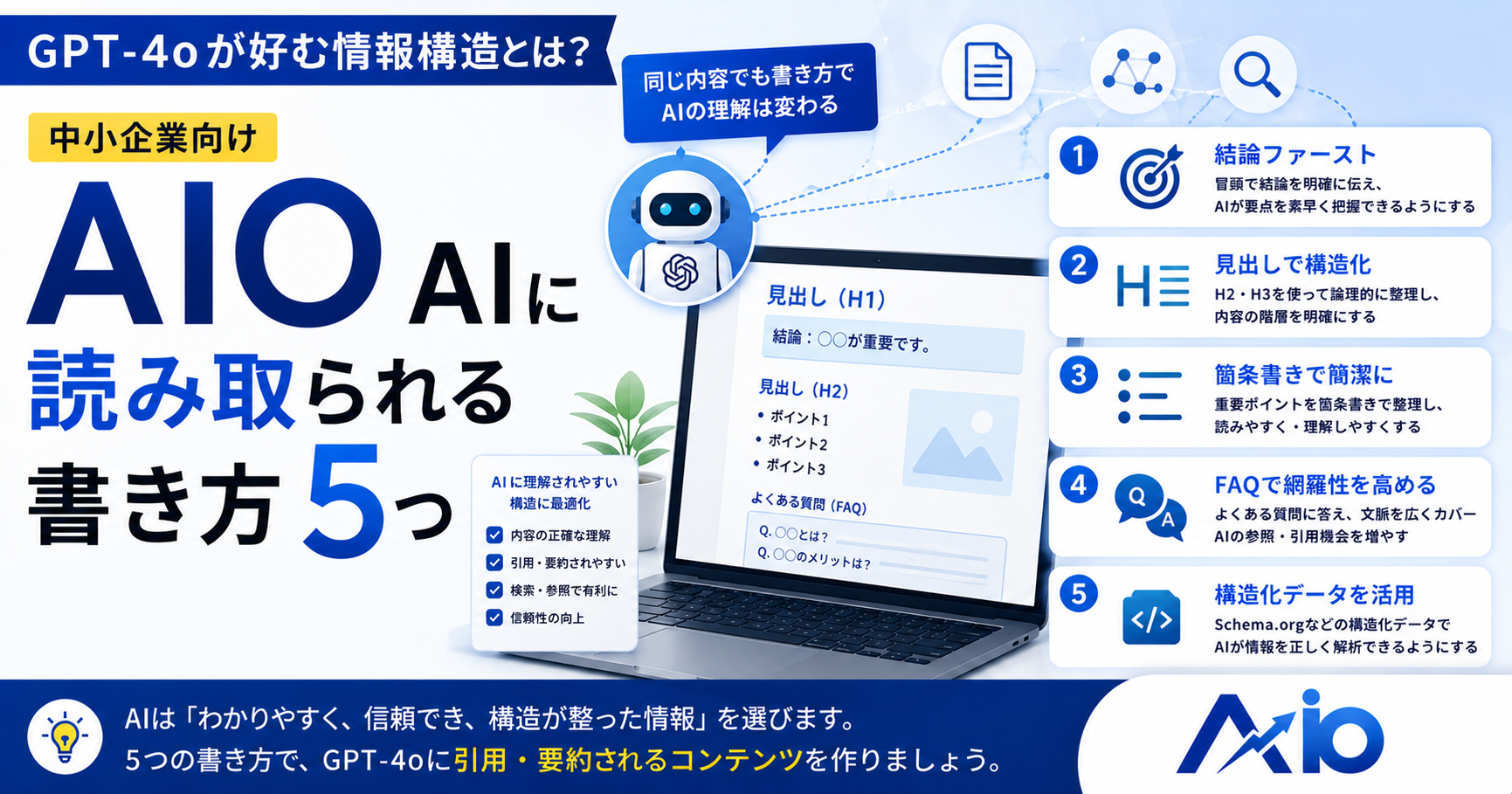 GPT-4oが好む情報構造とは？中小企業向けAIO｜AIに読み取られる書き方5つ